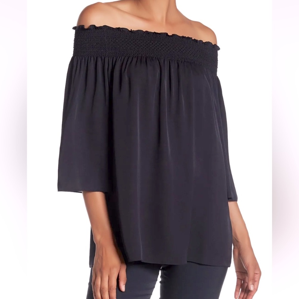 NWT THEORY Elistaire off-the-shoulder silk top